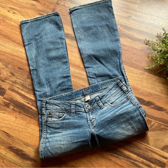 Y2K Silver Jeans size 27 Women's Boot Cut in Distressed Blue - Picture 3 of 8